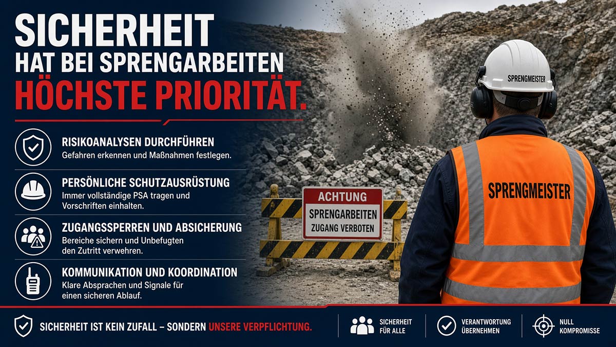 Sicherheit hat bei Sprengarbeiten höchste Priorität